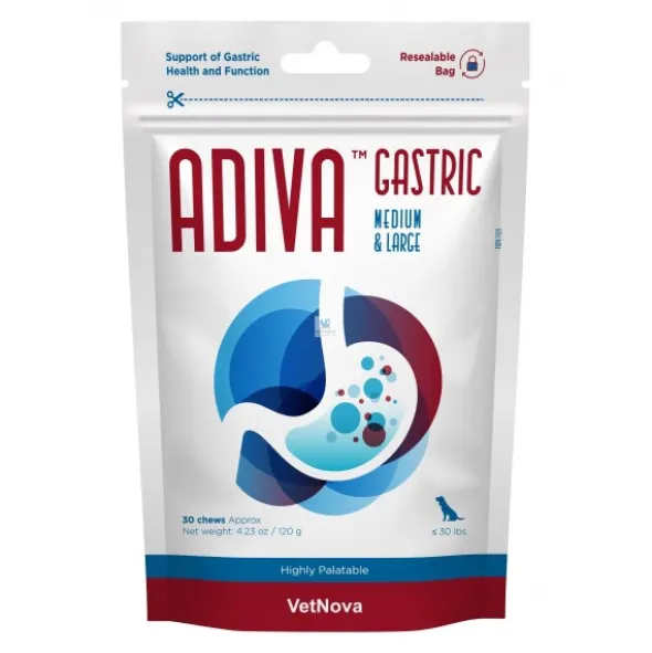 ADIVA GASTRIC MEDIUM-LARGE 30 CHEWS Protección Gástrica para Perros y Gatos