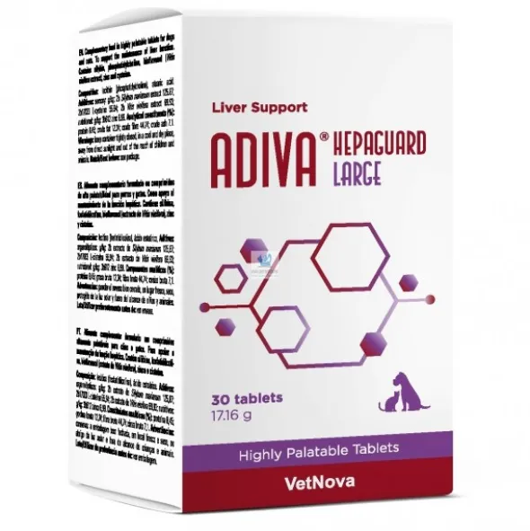 ADIVA HEPAGUARD 30 Comprimidos protector hepatico para perros y gatos