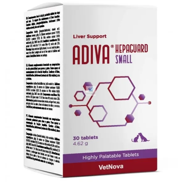 ADIVA HEPAGUARD 30 Comprimidos protector hepatico para perros y gatos