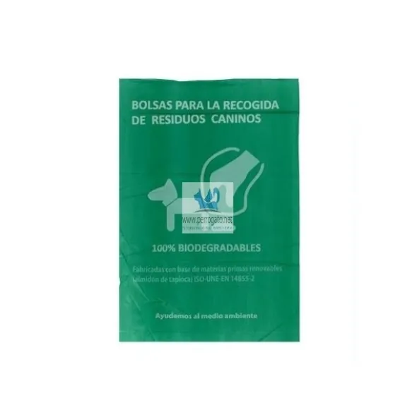 BOLSA HECES BIODEGRADABLE 20x33 cm 100 Unidades Higiene de Perros