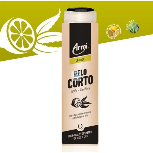 CHAMPU PELO CORTO LIMON + ALOE ARMI Champu para Perros