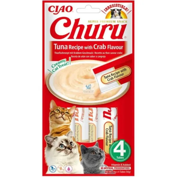 CHURU CAT ATUN-CANGREJO 4 X 14 g (Caja 12 ud) Comida para Gatos