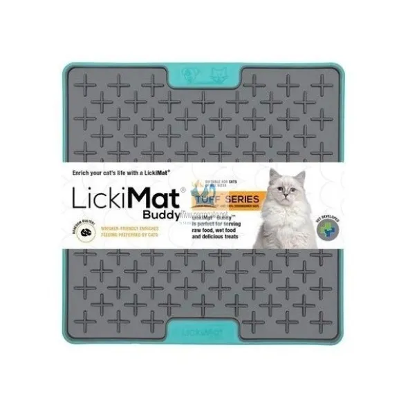 COMEDERO ANTIESTRES LICKIMAT GATO BUDDY TUFF ROJO Comederos para Gatos