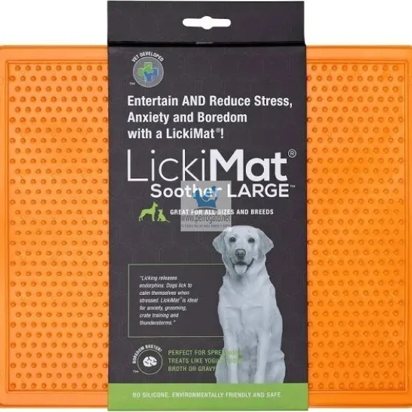 COMEDERO ANTIESTRES LICKIMAT SOOTHER LARGE NARANJA Comedero para Perros