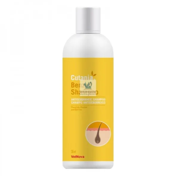 CUTANIA BENZOP Shampoo 355 ml Dermatitis en perros, gatos y caballos