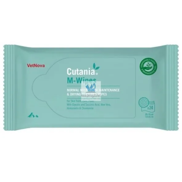 CUTANIA M - WIPES 24 Toallitas Higiene cutanea de perros y gatos