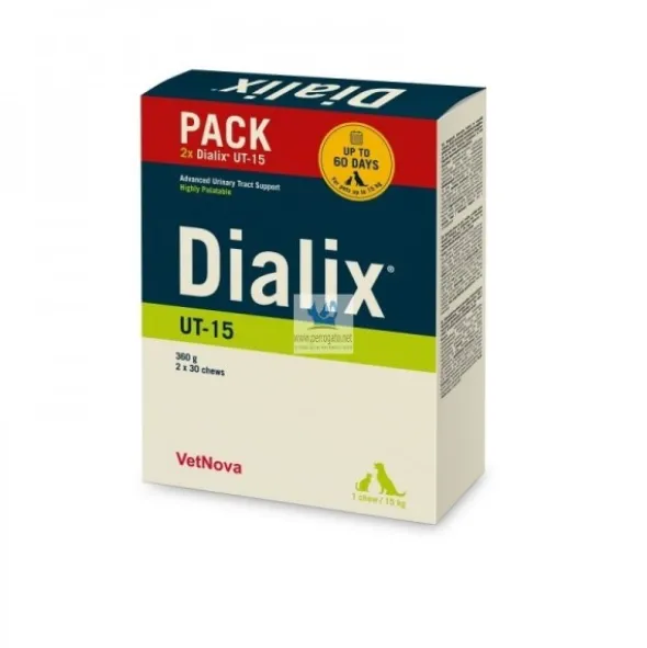 DIALIX UT-15 DUOPACK 60 Chews Urologia y Nefrología de Perros y Gatos