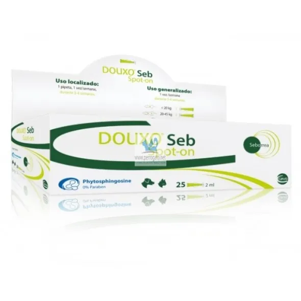 DOUXO SEB SPOT-ON 25x2 ml Dermatitis Seborreica Pipetas para perros y gatos