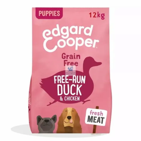 Edgard & Cooper Puppy Pato-Pollo frescos sin cereales 12 Kg Pienso para Perros