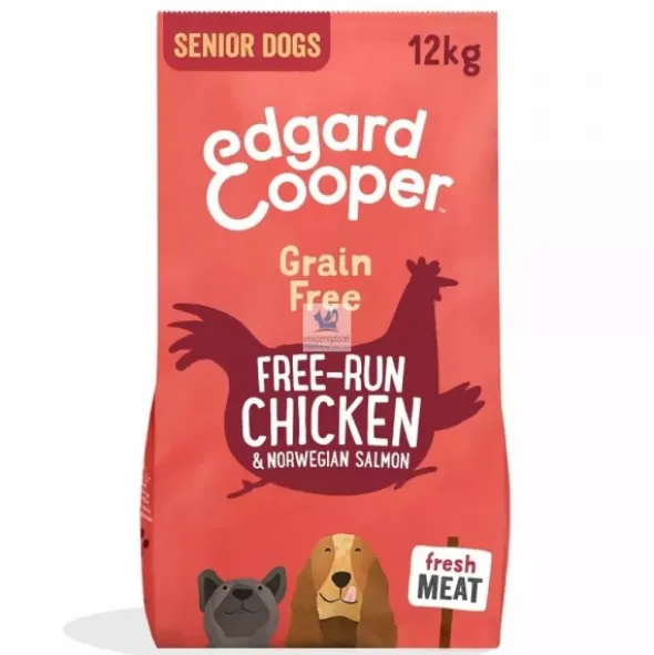 Edgard & Cooper sin cereal Senior Pollo-Salmón frescos 12 Kg Pienso para Perros