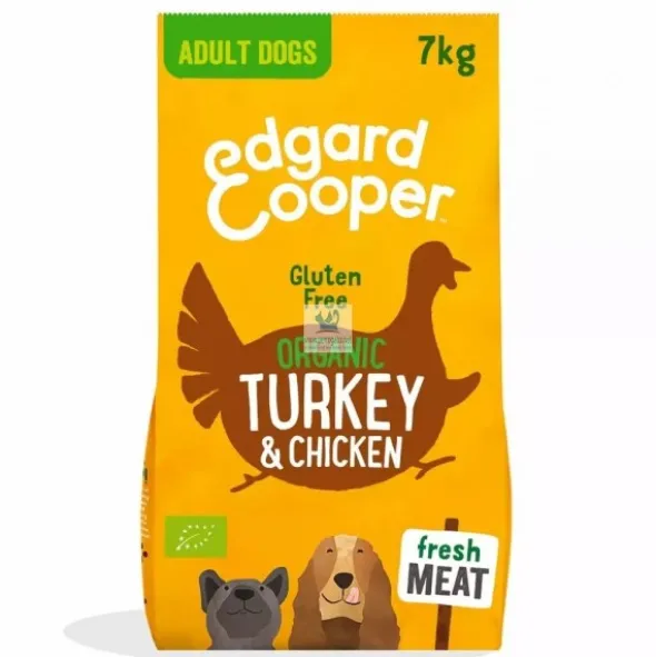 Edgard & Cooper sin gluten Adult Pavo-Pollo ecológicos y frescos 7 Kg Pienso para Perros