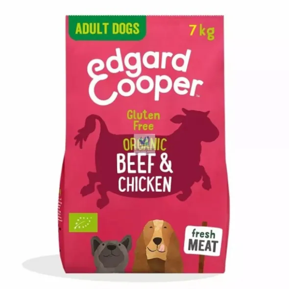 Edgard & Cooper sin gluten Adult Vacuno-Pollo ecológico y frescos 7 Kg Pienso para Perros