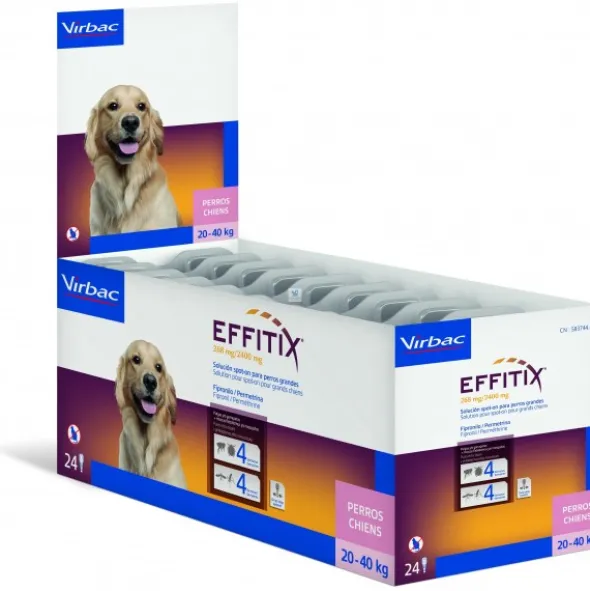 EFFITIX PERROS 24 Pipetas Antiparasitario Externo Perros