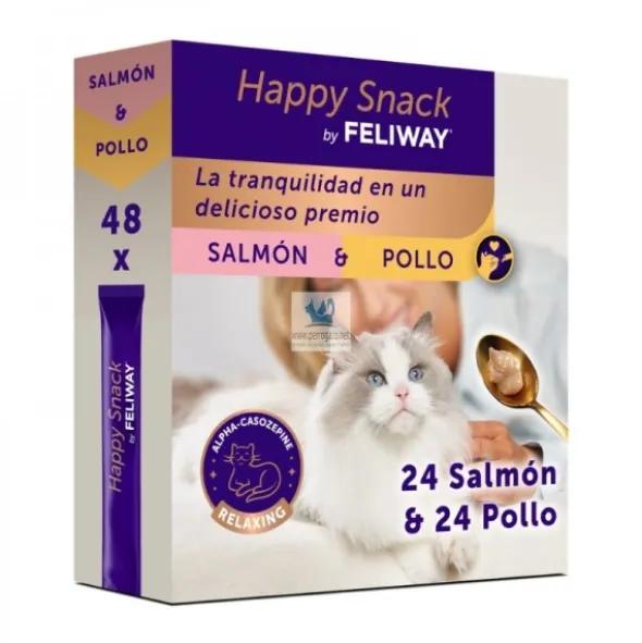 FELIWAY HAPPY 48 SNACKS POLLO/SALMON 15 g Sticks Antiestres para gatos