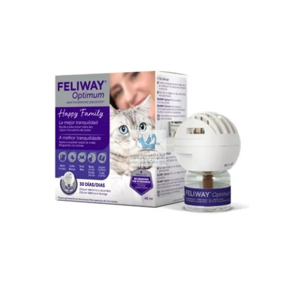 FELIWAY OPTIMUN DIFUSOR + RECAMBIO 48 ml Complejo Feromonas Felinas