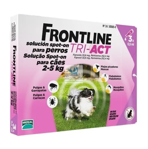 Frontline Tri-Act 2-5 Kg Antiparasitario Pipetas para perros