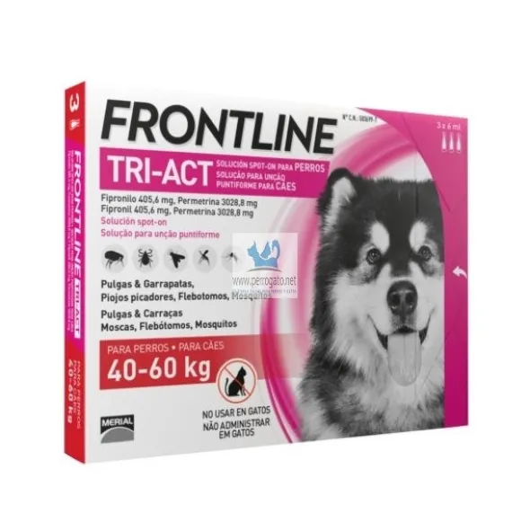Frontline Tri-Act 40-60 Kg Antiparasitario Pipetas para perros