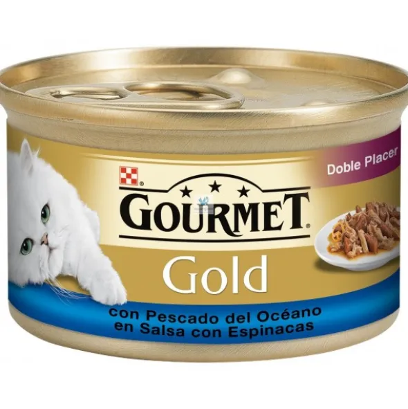 GOURMET GOLD DUO 24x85 g PESCADO ESPINACA DOBLE PLACER Comida para Gatos