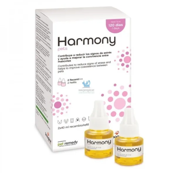 HARMONY PETS RECARGAS 2 X 40 ml Ambientador antiestres para perros y gatos