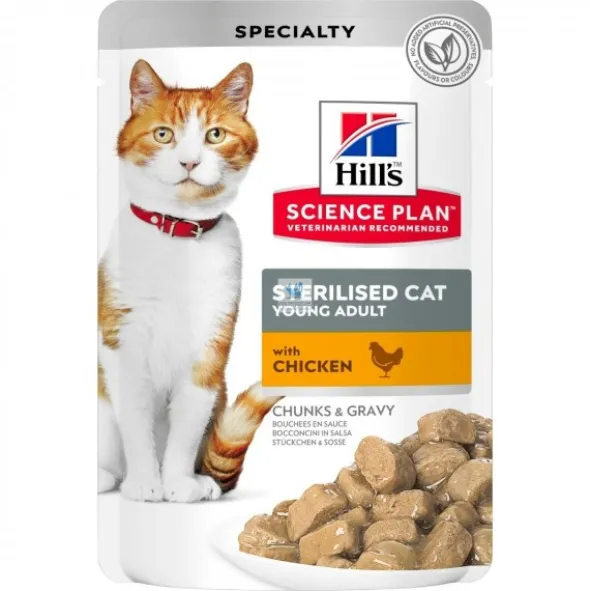 Hills Feline ADULT STERILISED 12x85 g BOLSITAS comida para gatos