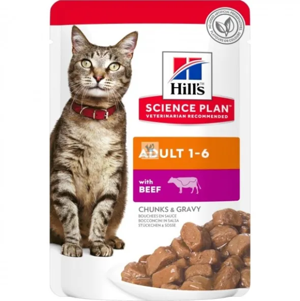 Hills Feline ADULT 12x85 g BOCADITOS POLLO Bolsitas Comida para Gatos