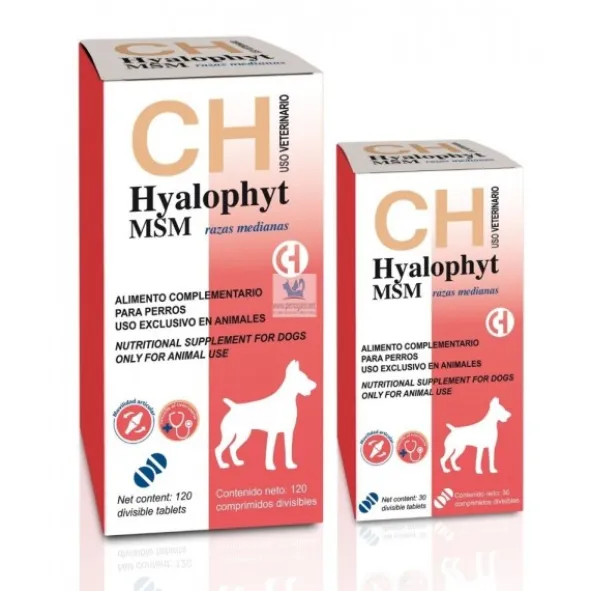 HYALOPHYT MSM RAZAS MEDIANAS Comprimidos Condroprotector para Perros