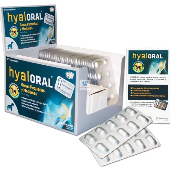 HYALORAL Razas Pequeñas y Medianas Condroprotector Comprimidos para Perros