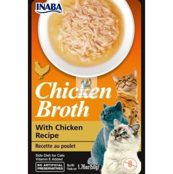 INABA CAT BROTH CALDO POLLO 12 x 50 g Snack para Gatos