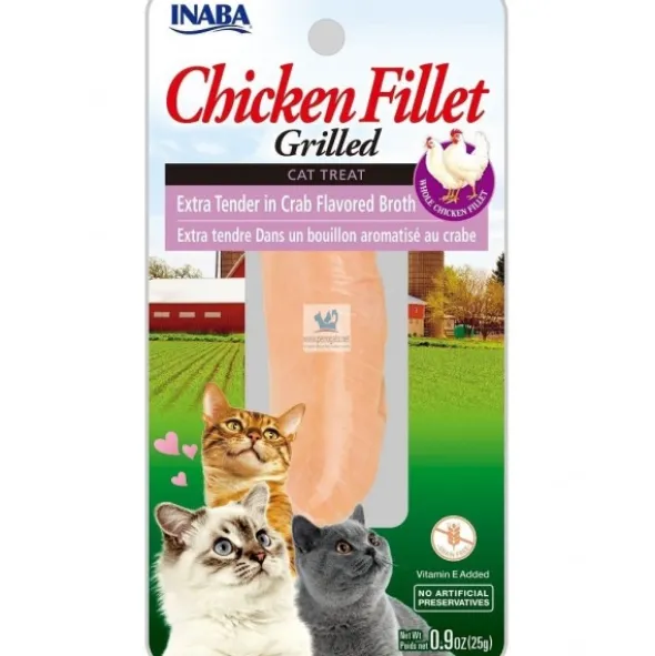 INABA CAT FILETE POLLO TIERNO-CALDO CANGREJO 12 x 25 g Snack para Gatos