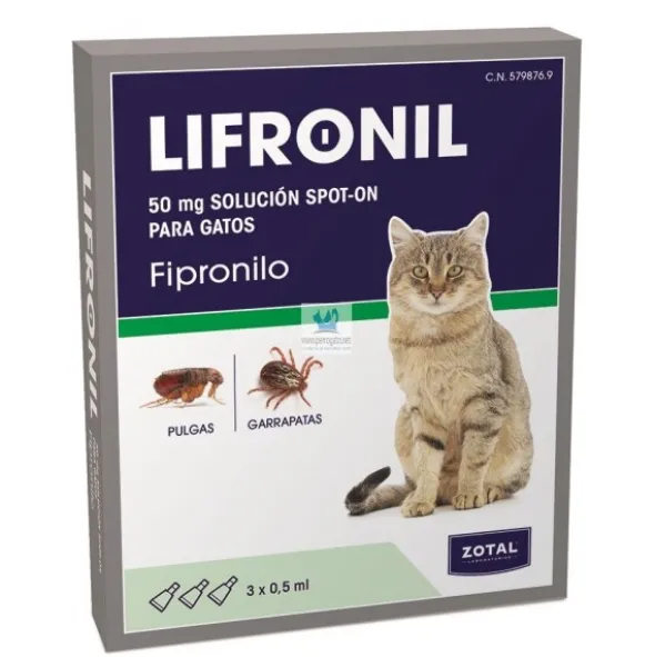 LIFRONIL GATO 50 mg 3 Pipetas Pipetas para Gatos