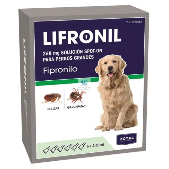 LIFRONIL PERRO 6 Pipetas Antiparasitario Externo