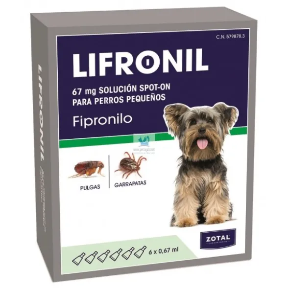 LIFRONIL PERRO 6 Pipetas Antiparasitario Externo