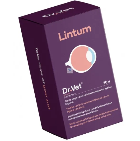 LINTUM 20 TOALLITAS Higiene Ocular de Perros y Gatos