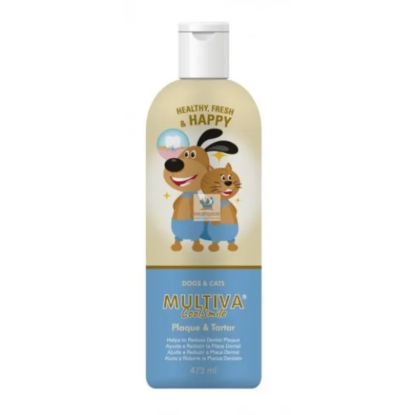 MULTIVA COOLSMILE PLAQUE Y TARTAR 473 ml Higiene bucal de Perros y Gatos