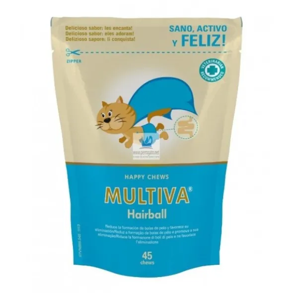 MULTIVA HAIRBALL 45 CHEWS Laxante para bolas de pelo en Gatos
