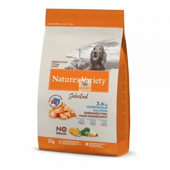 Natures Variety Selected Grain Free Medium Adult Salmón 12 Kg Pienso para Perros