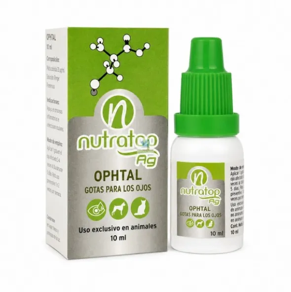 NUTRATOP AG OPHTAL 10 ml Limpieza ocular de perros y gatos