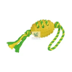 PELOTA FUTBOL 42 cm GOMA/CUERDA VERDE/AMARILLO