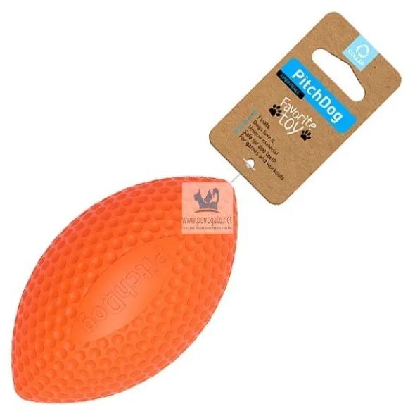 PELOTA PITCHDOG OVALADA 9x14 cm Juguete para perros