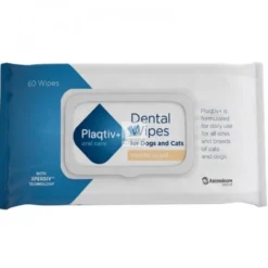 PLAQTIV+ TOALLITAS 60 Unidades Higiene bucal de perros y gatos