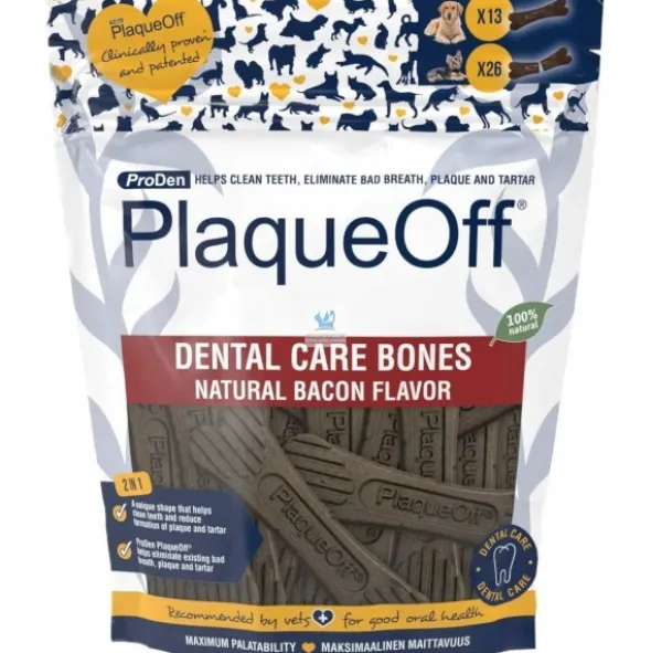 PLAQUEOFF DENTAL BONES BACON 485 g Higiene bucal de Perros