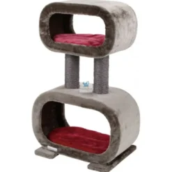 RASCADOR TREE RUBIN GRIS Y ROJO 94x58x29 cm Juguete para Gatos
