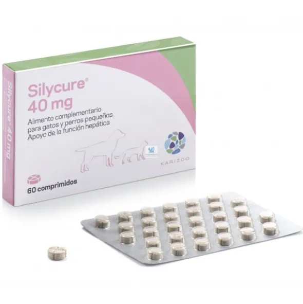SILYCURE 40 mg 60 Comprimidos Protector Hepático para Perros y Gatos