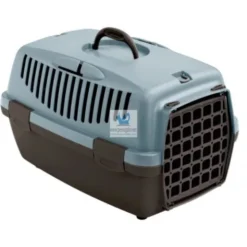 TRANSPORTIN GULLIVERT PLASTICO AZUL y MARRON 48 x 32 x 31 cm Transporte de Perros