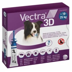 VECTRA 3D 3 Pipetas 10-25 kg Antiparasitario Externo Pipetas para perros