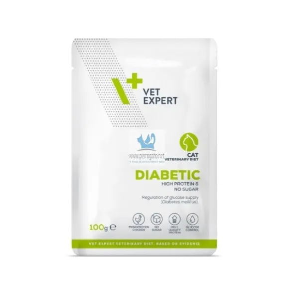 VetExpert Cat DIABETIC Bolsa 12x100 g Comida para gatos