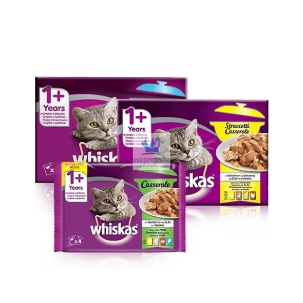 WHISKAS CASSEROLE ADULT 4 x (12x85 g) Comida para Gatos