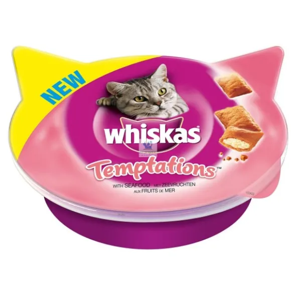 WHISKAS TEMPTATIONS 8x60 gr Varios Sabores Snaks para Gatos